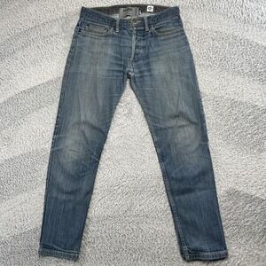 Chrome Industries Jeans Mens 32x29 Blue Tapered Cone Denim Button Fly Made USA